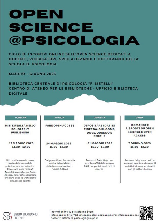 Locandina OpenScience@Psicologia